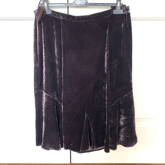 Luisa Cerano Purple Velvet Midi Skirt - Picture 4 of 9